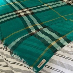 Burberry Giant Check Wool-Silk Gauze Scarf